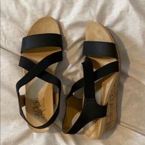 Strappy wedge sandals